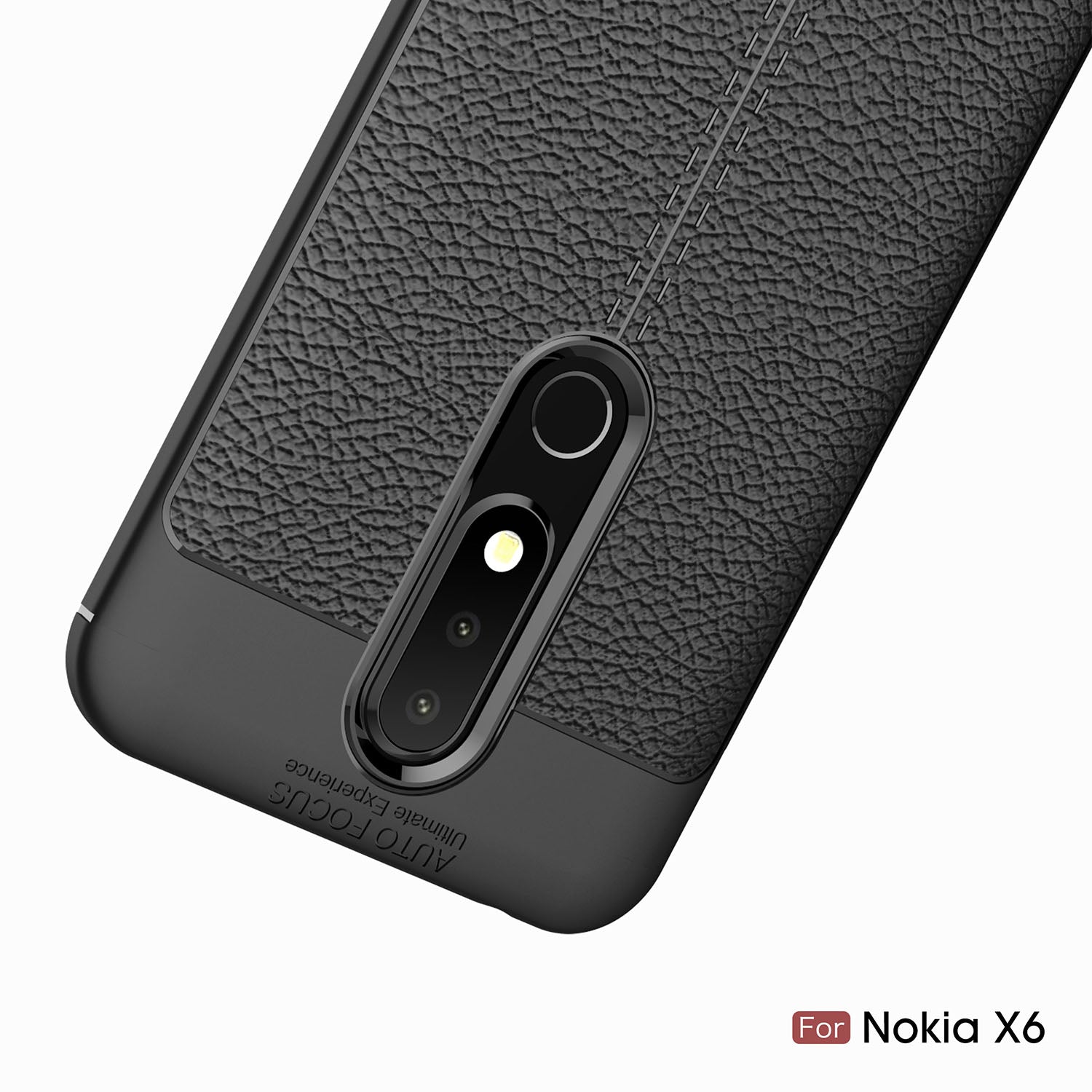 Nokia 6.1 Plus (X6) Leather Texture Case Black