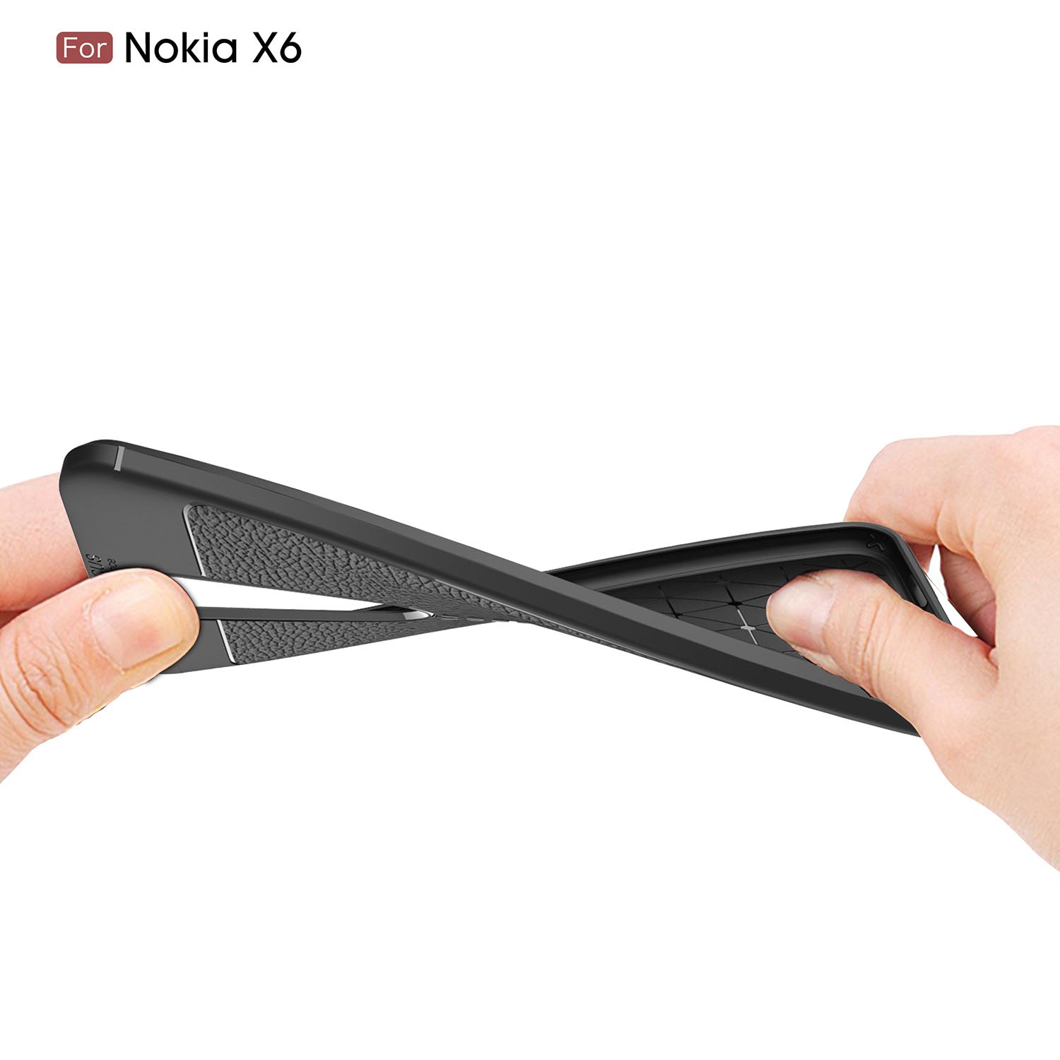 Nokia 6.1 Plus (X6) Leather Texture Case Grey