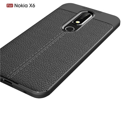 Nokia 6.1 Plus (X6) Leather Texture Case Black
