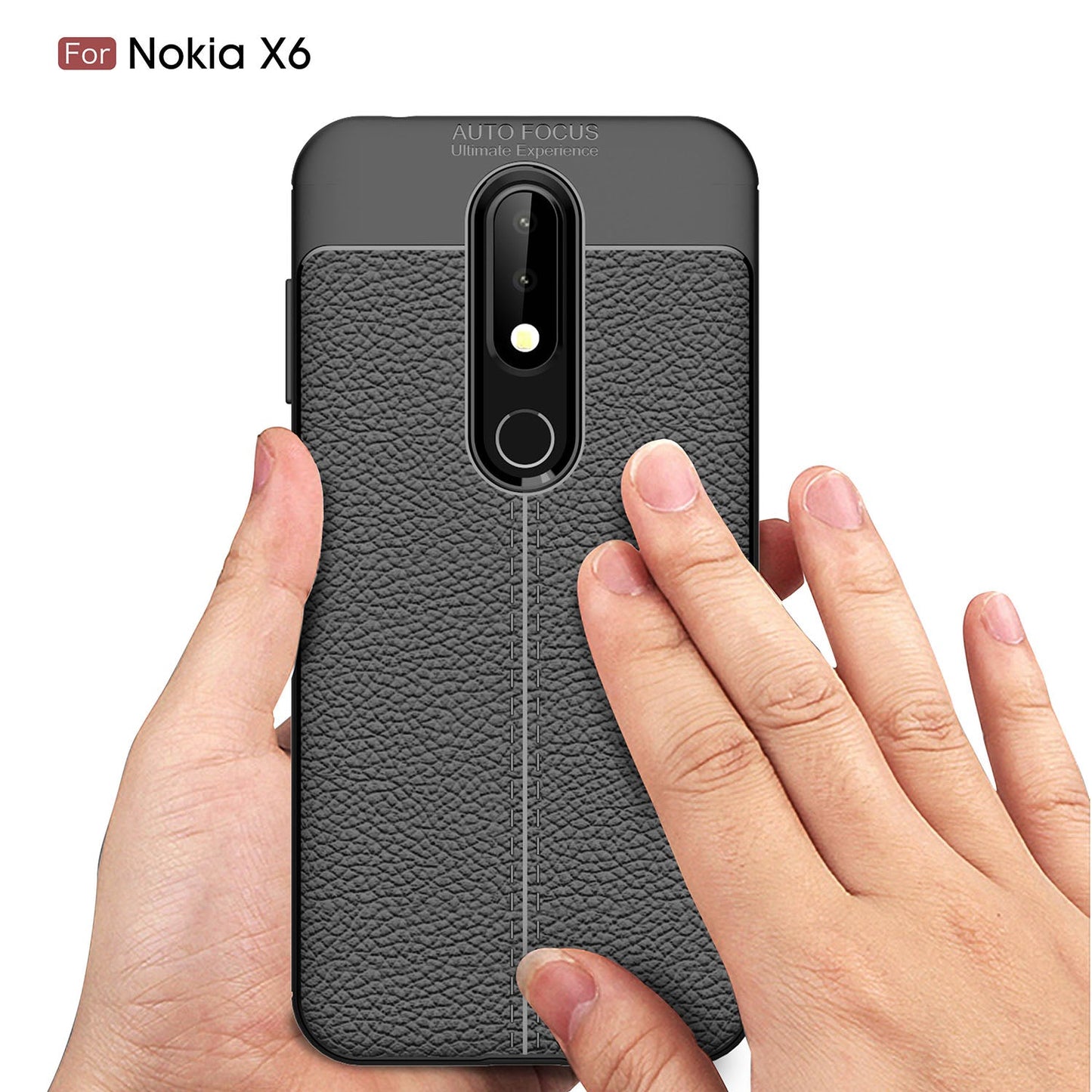 Nokia 6.1 Plus (X6) Leather Texture Case Navy