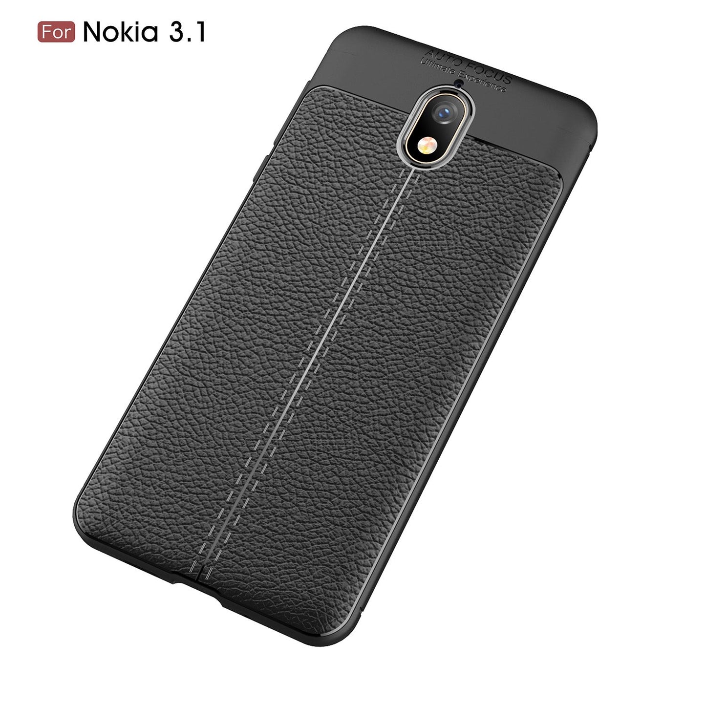 Nokia 3.1 Leather Texture Case Black