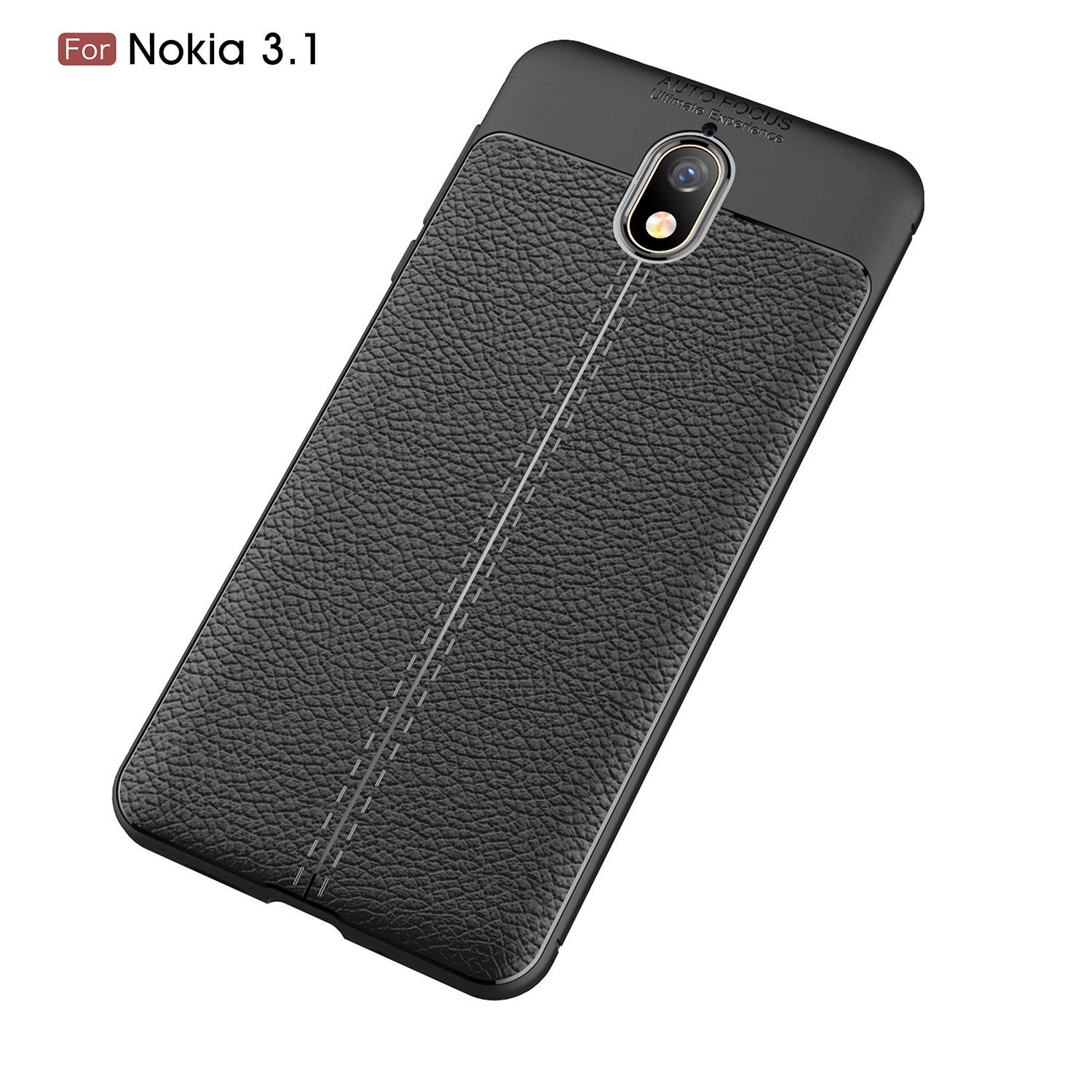 Nokia 3.1 Leather Texture Case Black