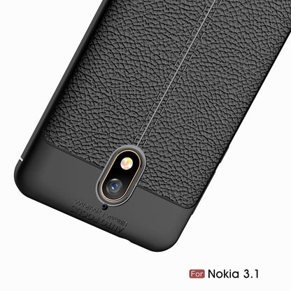 Nokia 3.1 Leather Texture Case Grey