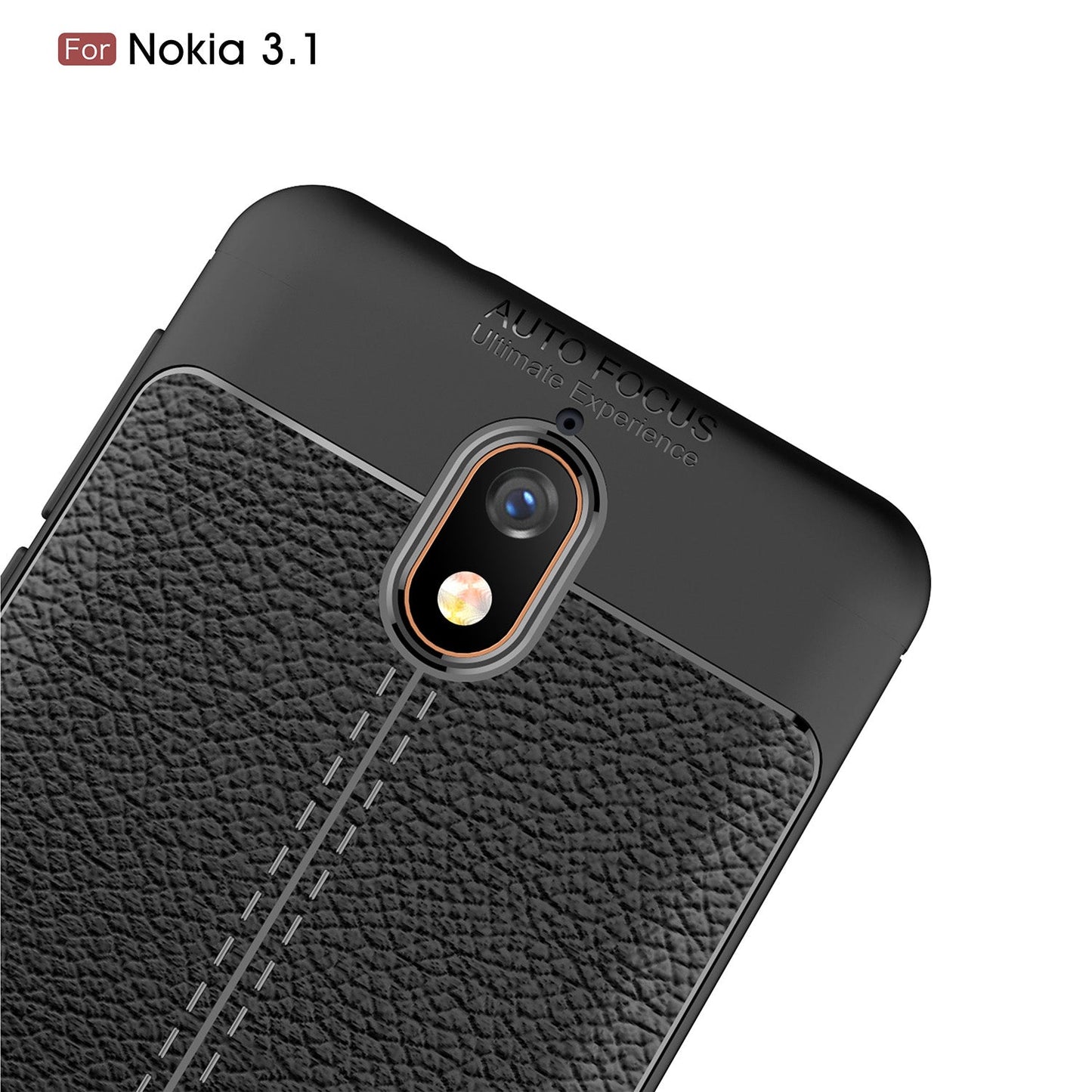 Nokia 3.1 Leather Texture Case Red