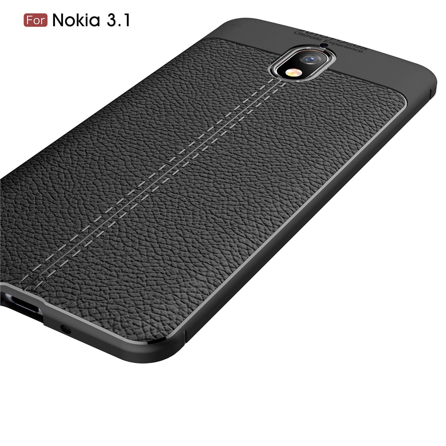 Nokia 3.1 Leather Texture Case Black