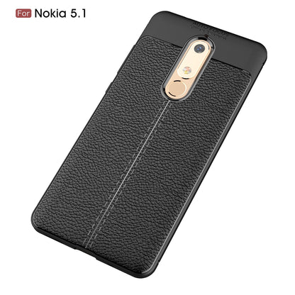 Nokia 5.1 Leather Texture Case Black