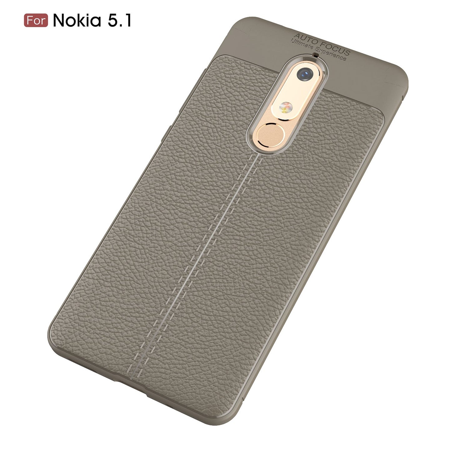 Nokia 5.1 Leather Texture Case Grey