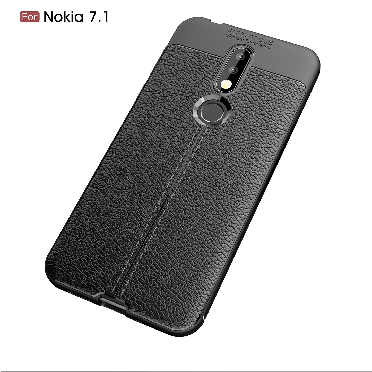Nokia 7.1 Leather Texture Case Black