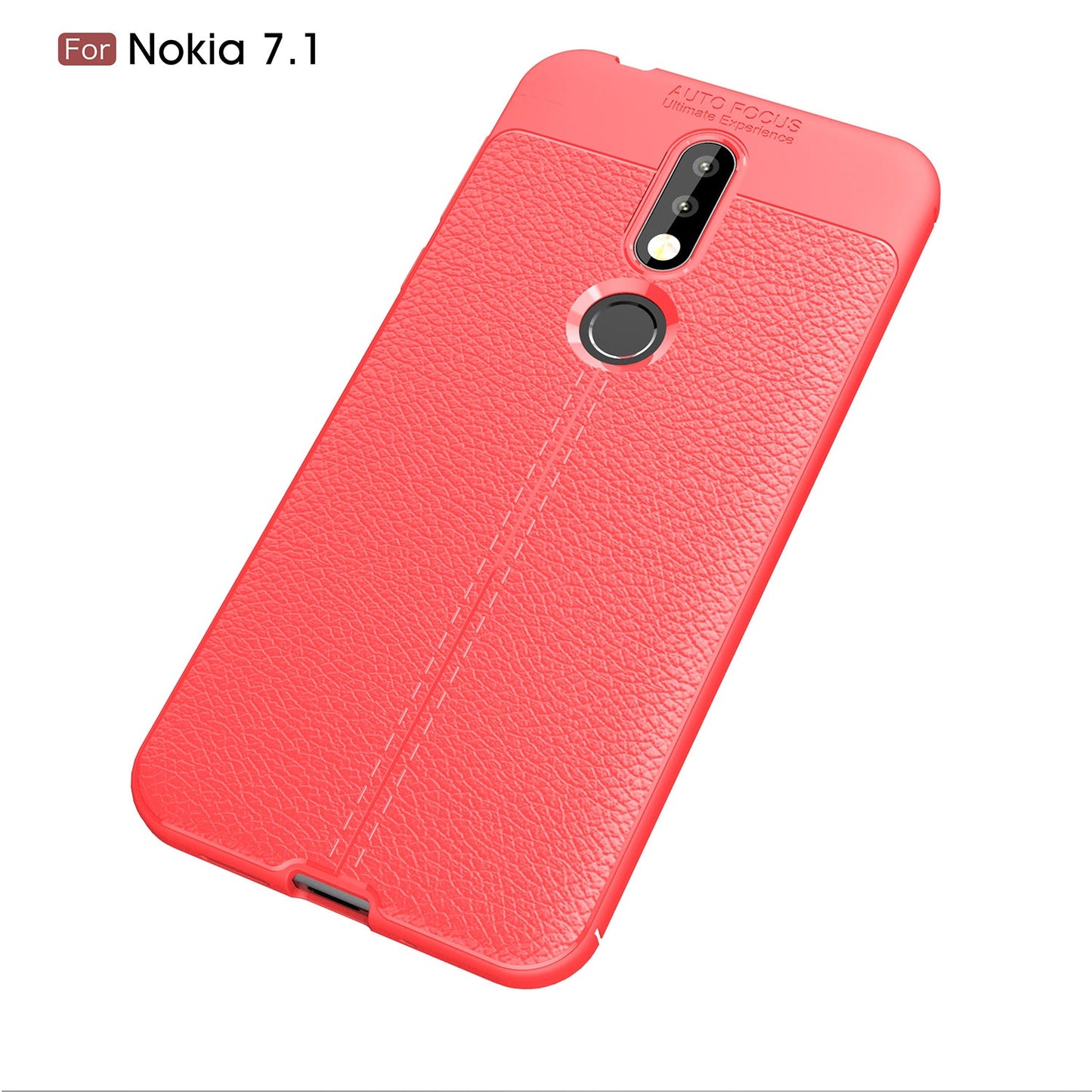 Nokia 7.1 Leather Texture Case Red