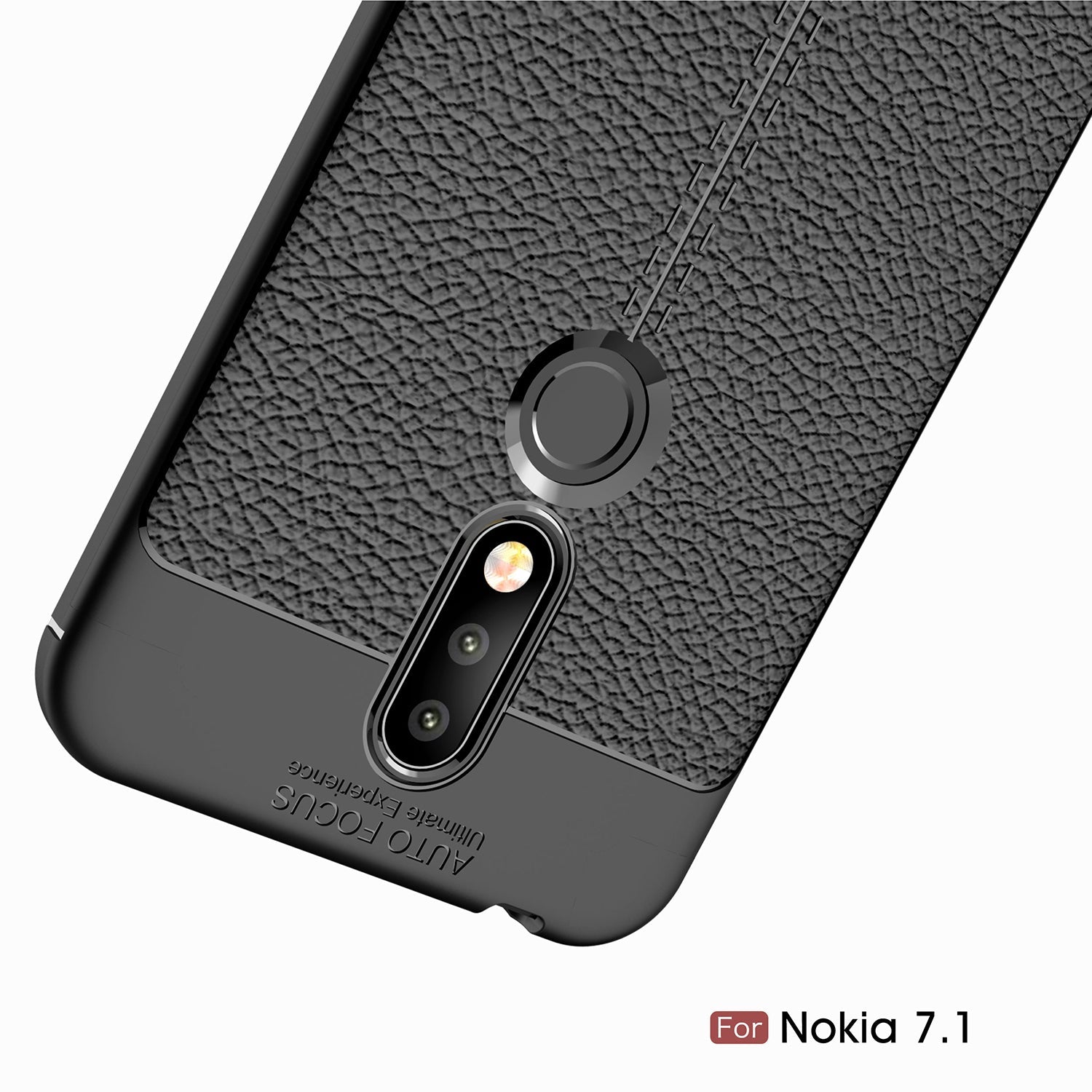Nokia 7.1 Leather Texture Case Red