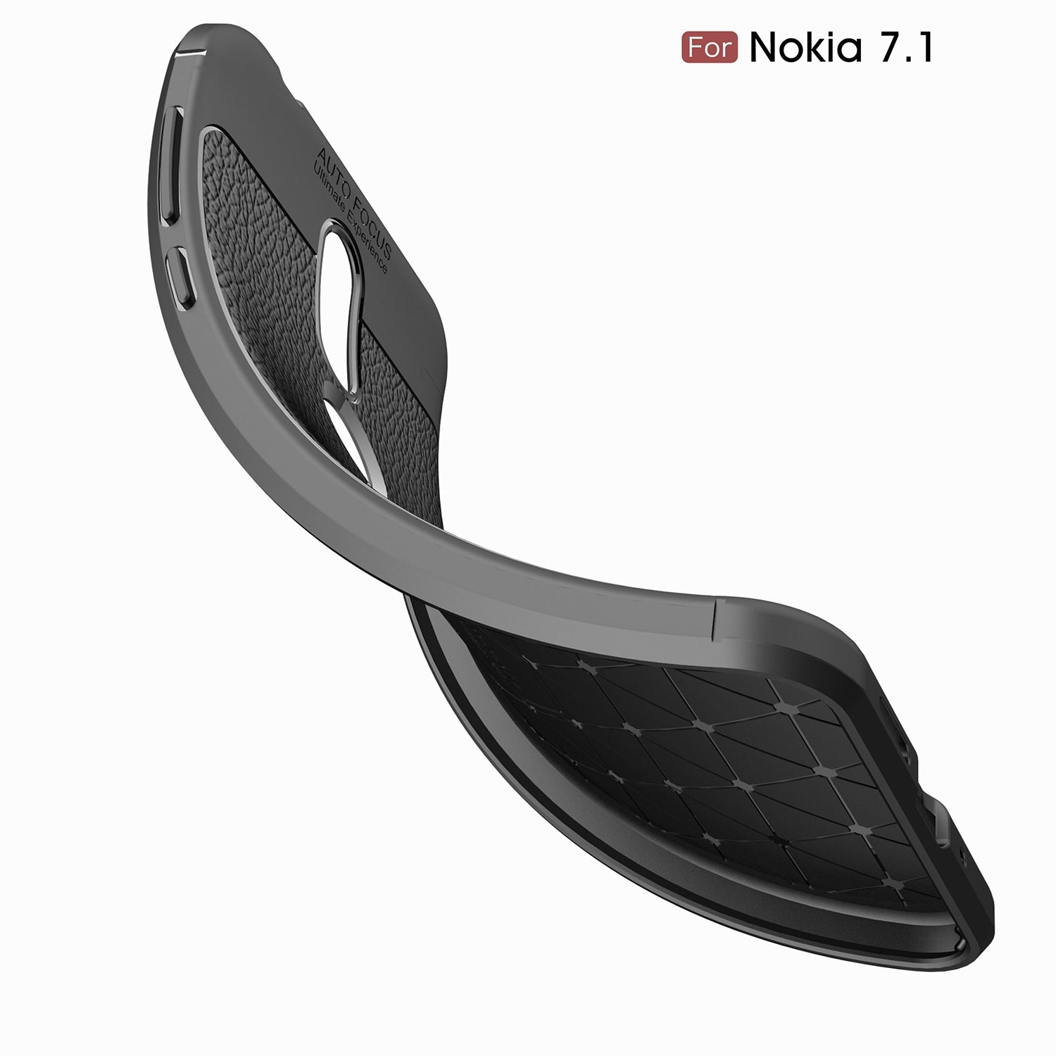 Nokia 7.1 Leather Texture Case Black
