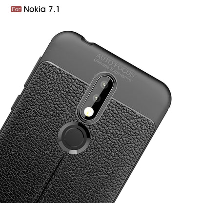Nokia 7.1 Leather Texture Case Red