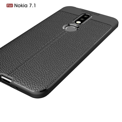 Nokia 7.1 Leather Texture Case Black