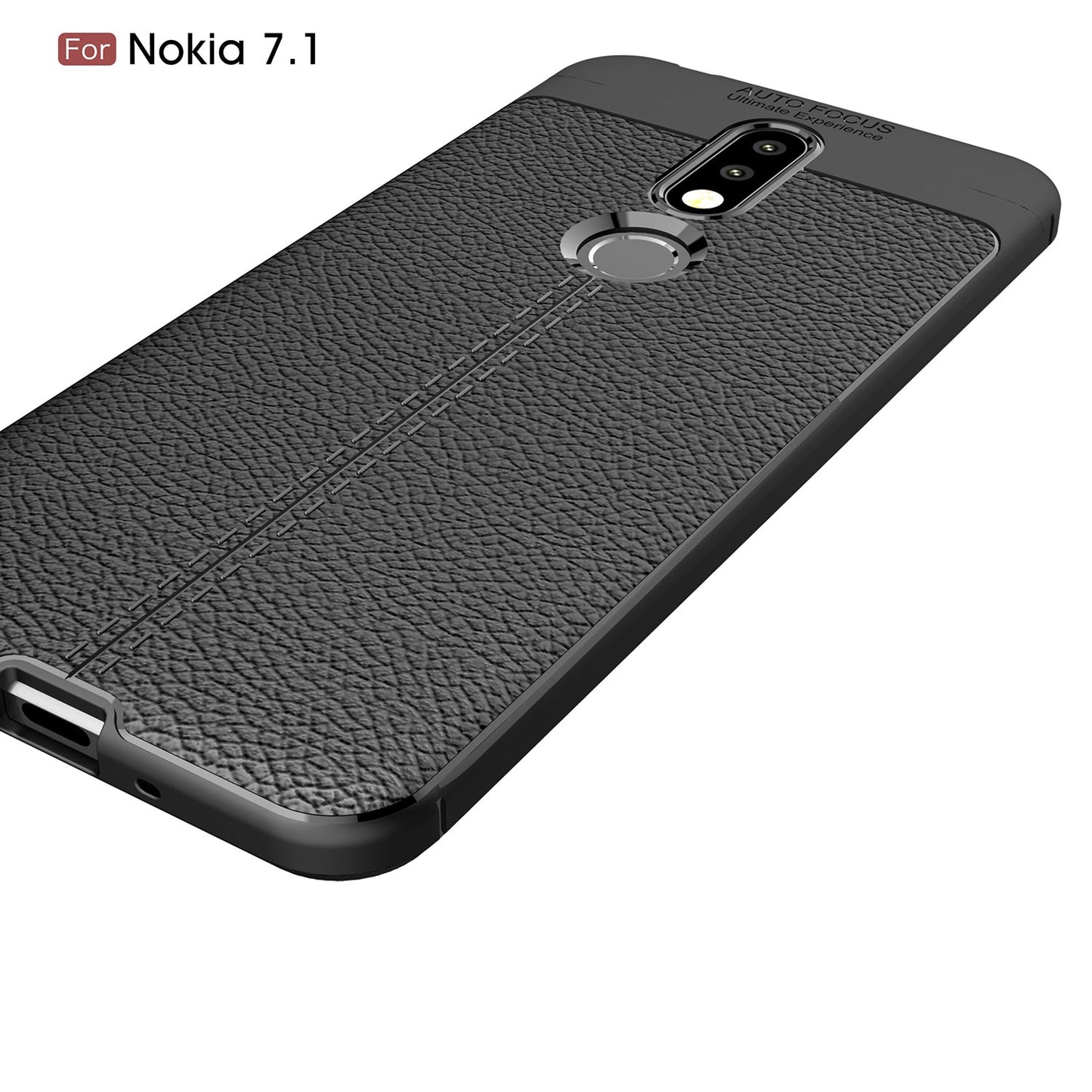 Nokia 7.1 Leather Texture Case Red