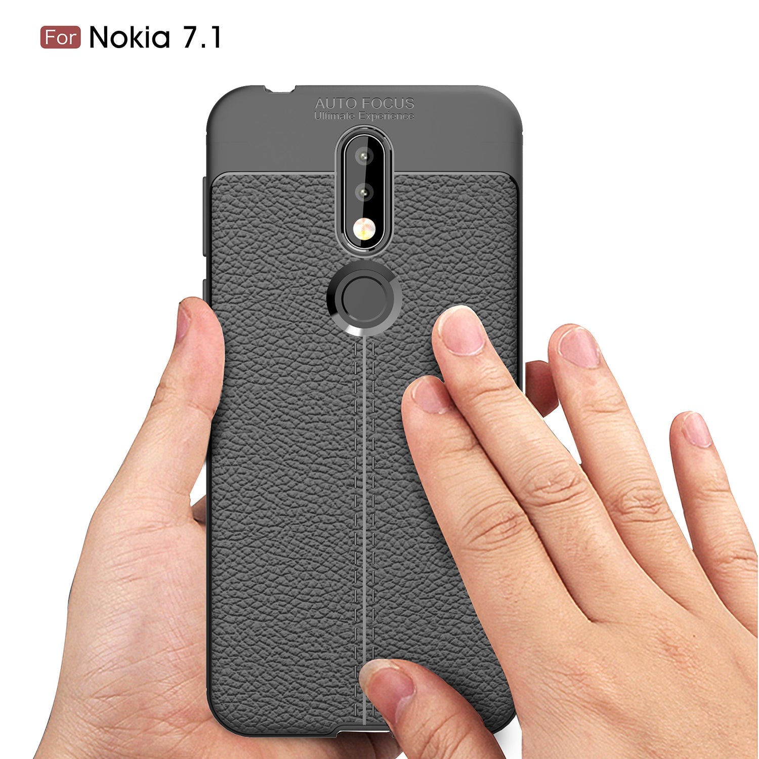 Nokia 7.1 Leather Texture Case Red