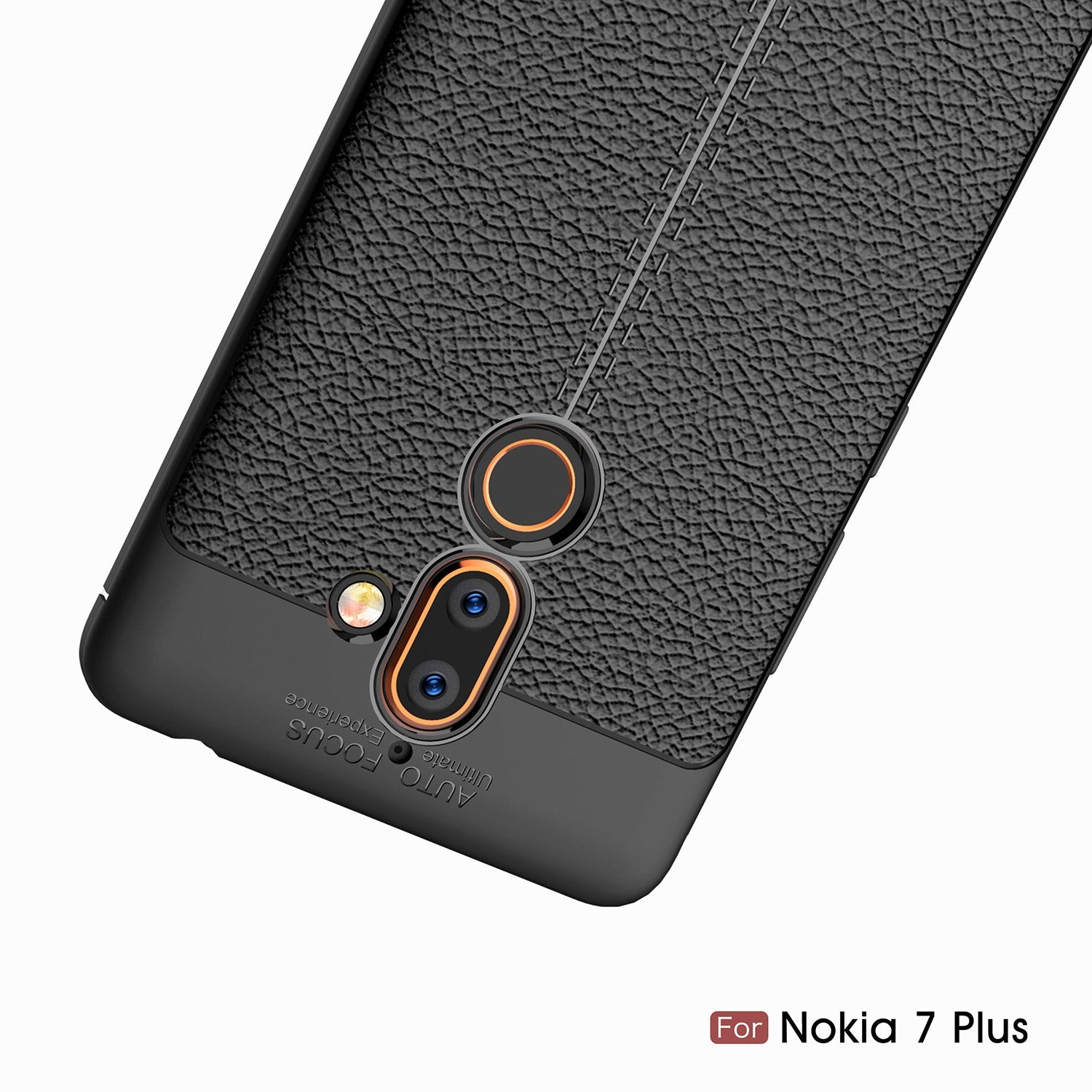 Nokia 7 Plus Leather Texture Case Red