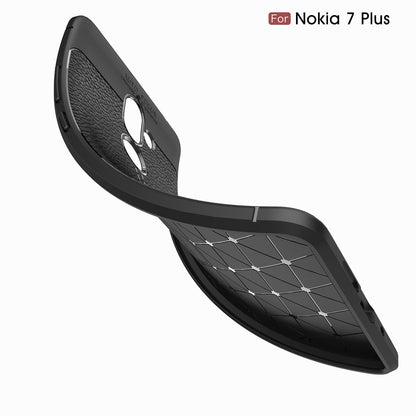 Nokia 7 Plus Leather Texture Case Red