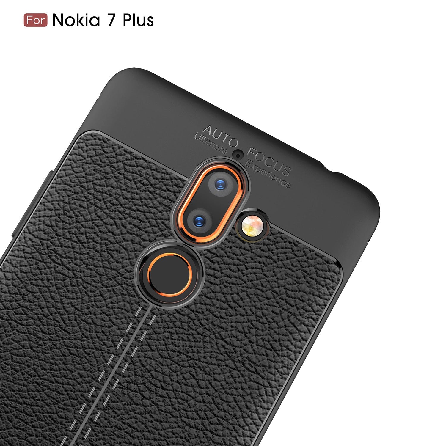 Nokia 7 Plus Leather Texture Case Red