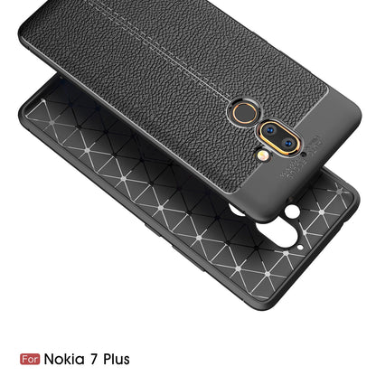 Nokia 7 Plus Leather Texture Case Red