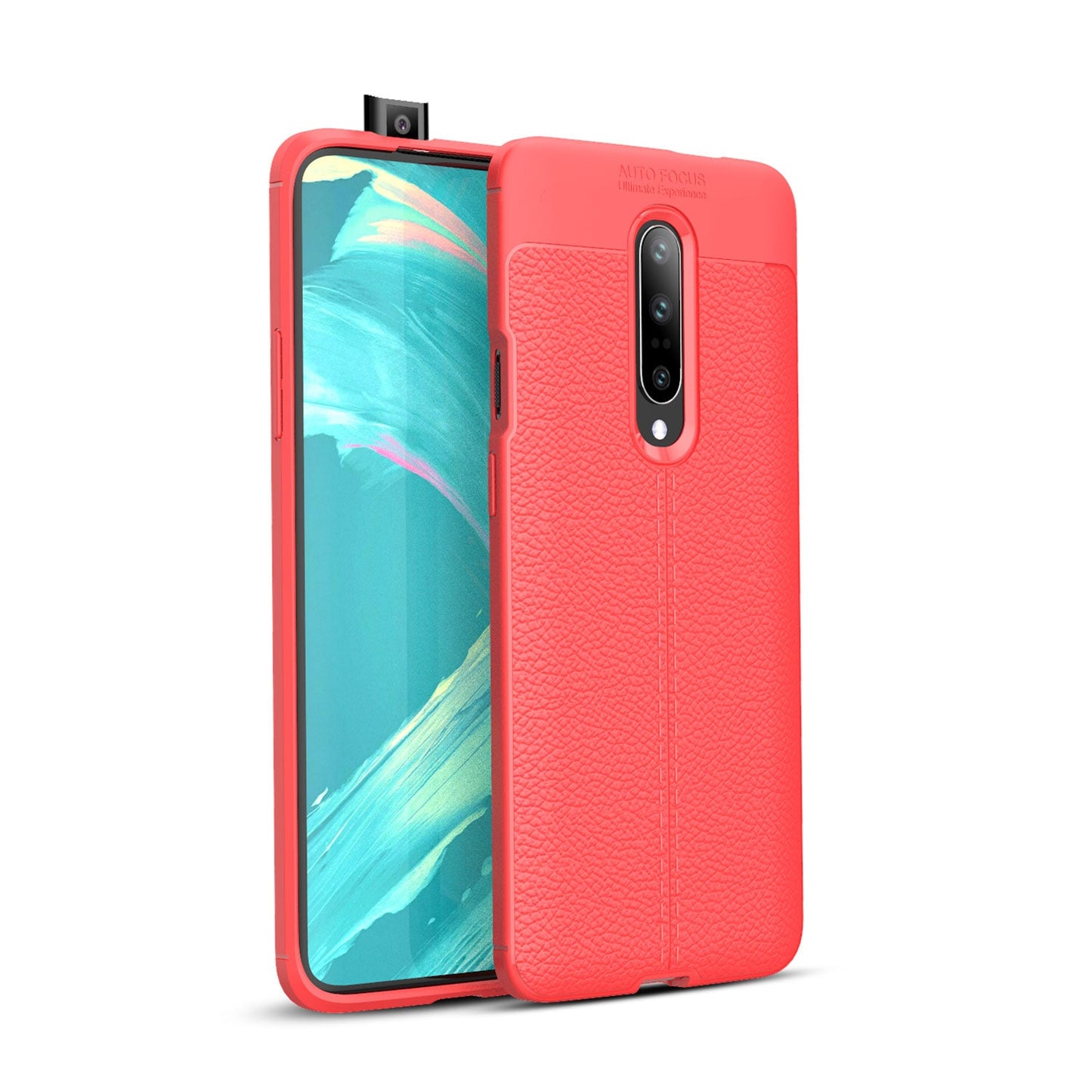 Oneplus 7 Pro Leather Texture Case [Red]