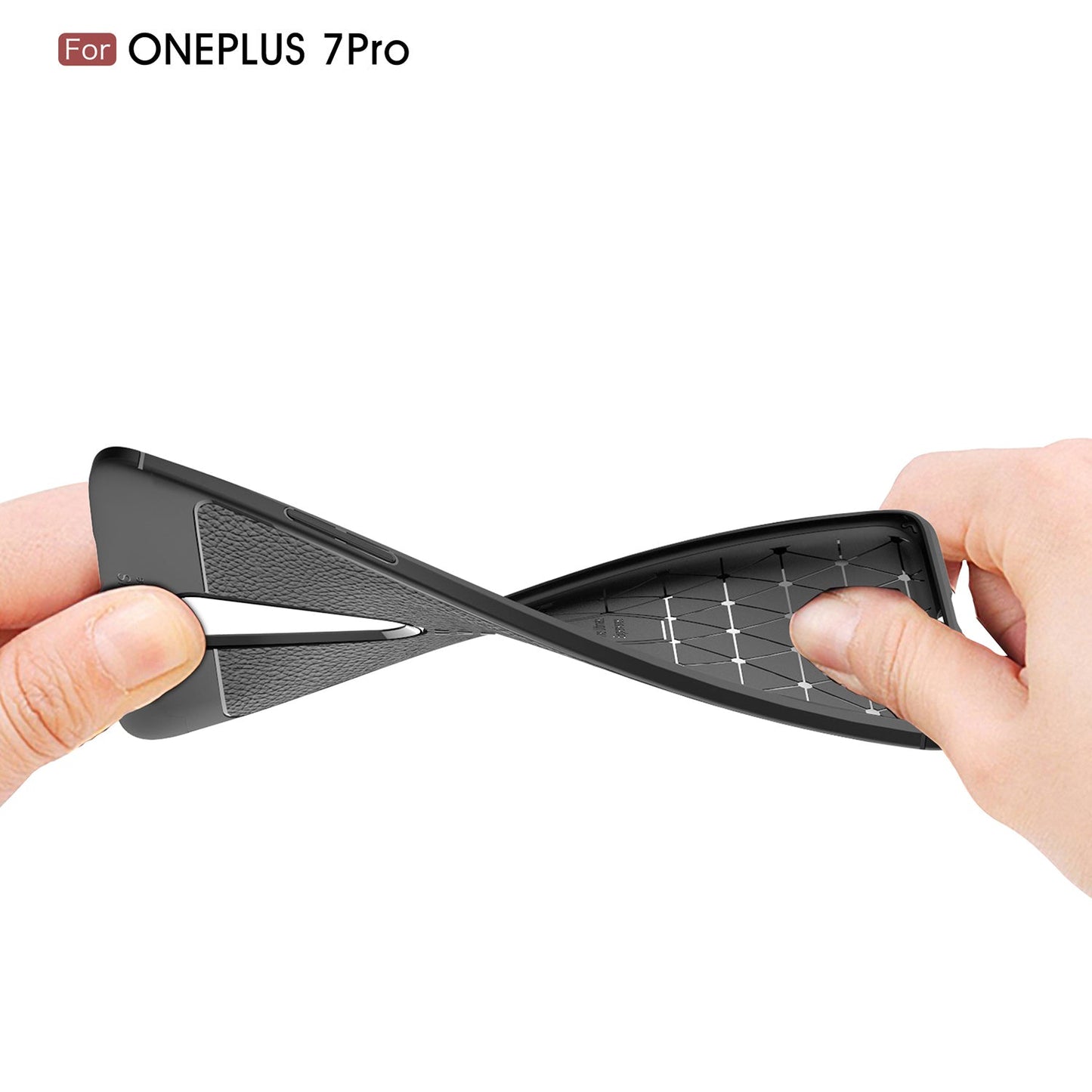 Oneplus 7 Pro Leather Texture Case [Red]