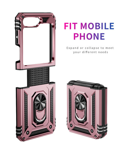 Galaxy Z Flip5 5g Military Armour Ring Case [Rosegold]