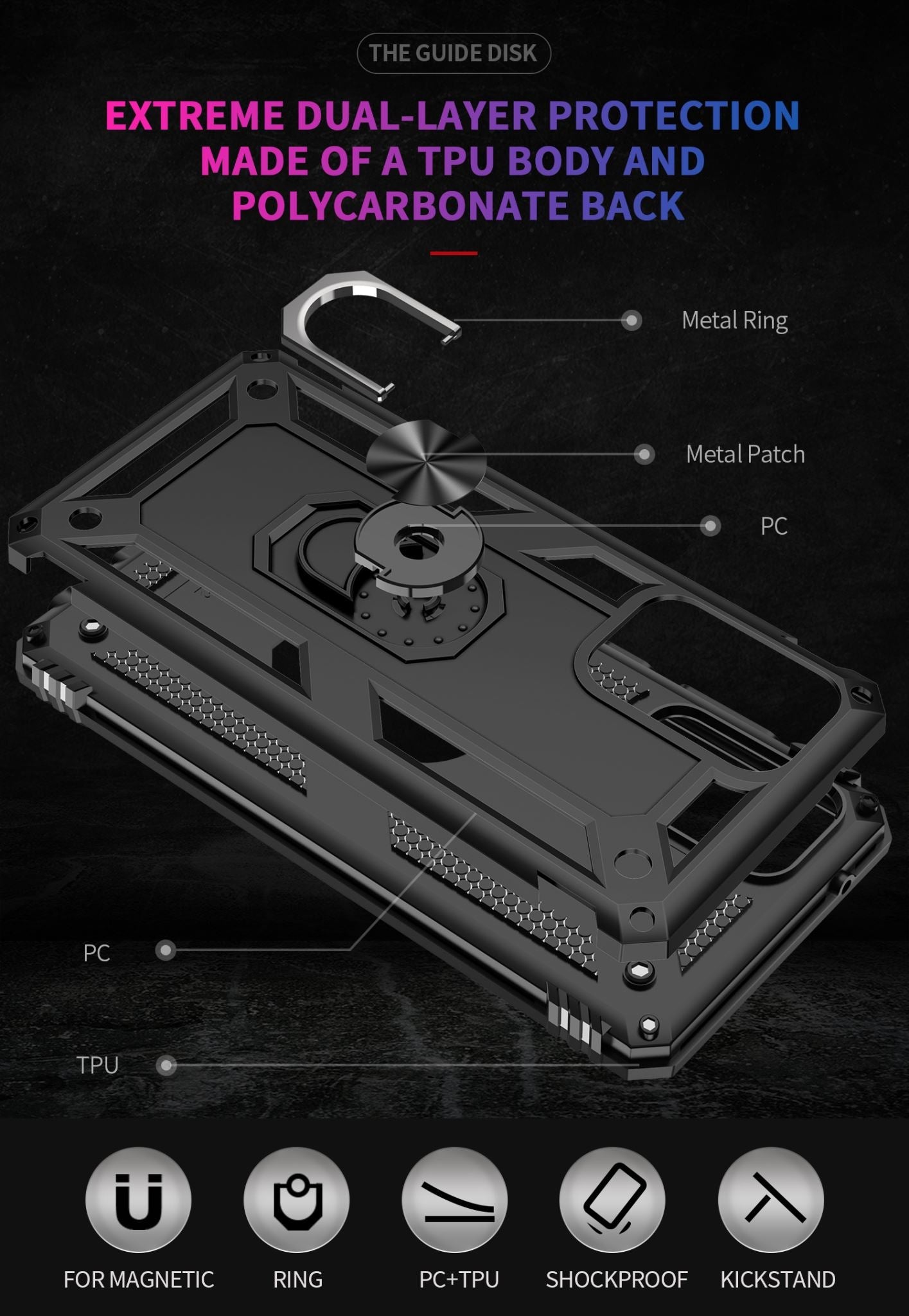Galaxy A72 Military Armour Case [Black]