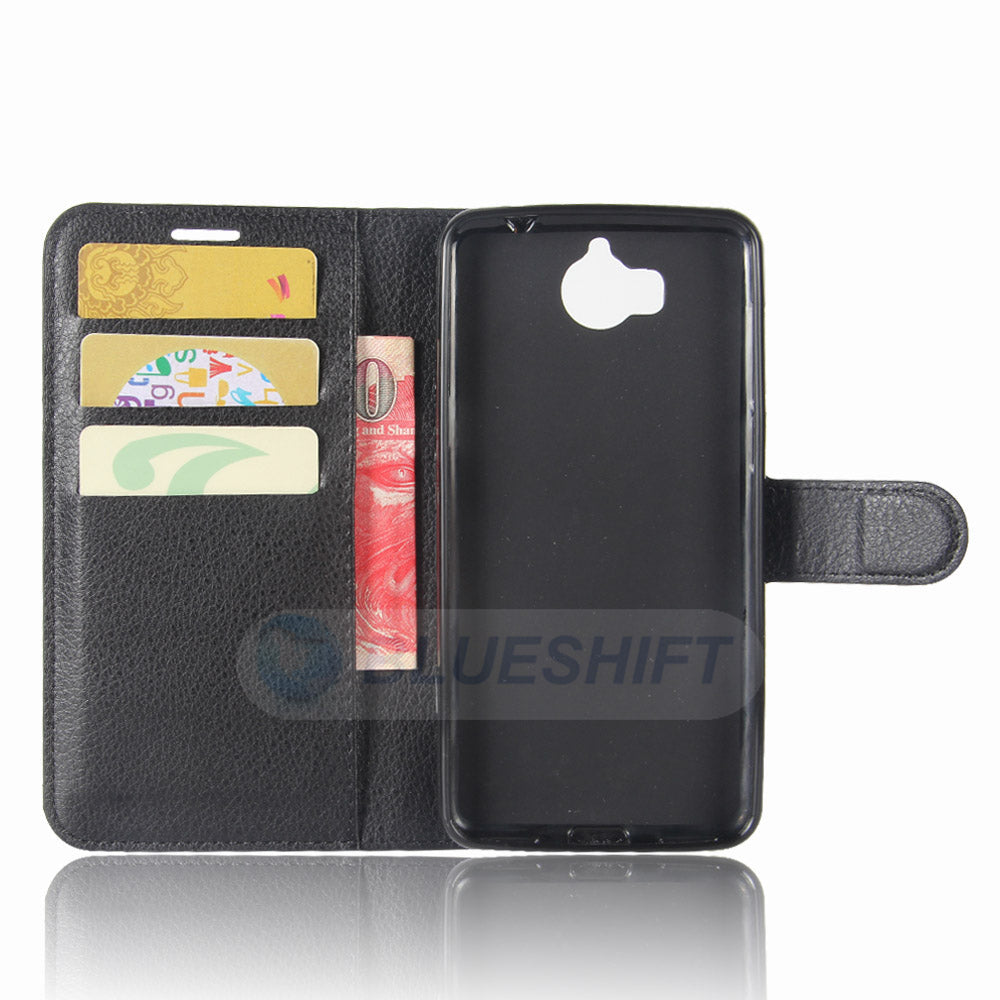 Huawei Y5 2017 Pu Wallet Case [Black]