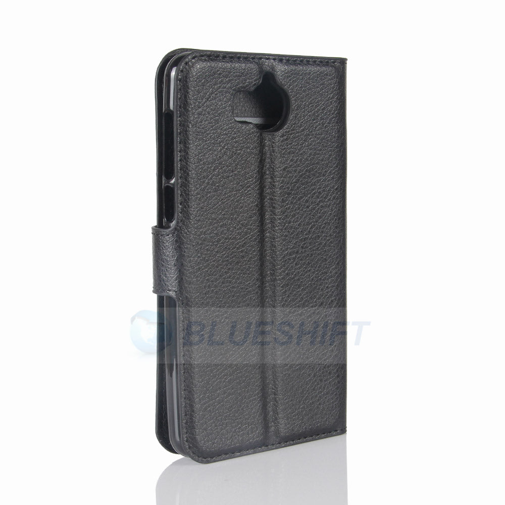 Huawei Y5 2017 Pu Wallet Case [Black]