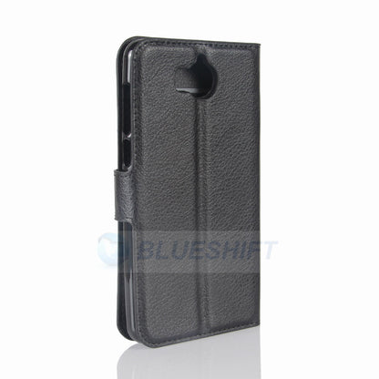 Huawei Y5 2017 Pu Wallet Case [Black]