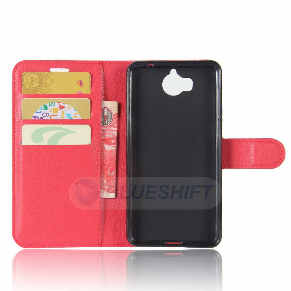 Huawei Y5 2017 Pu Wallet Case [Red]