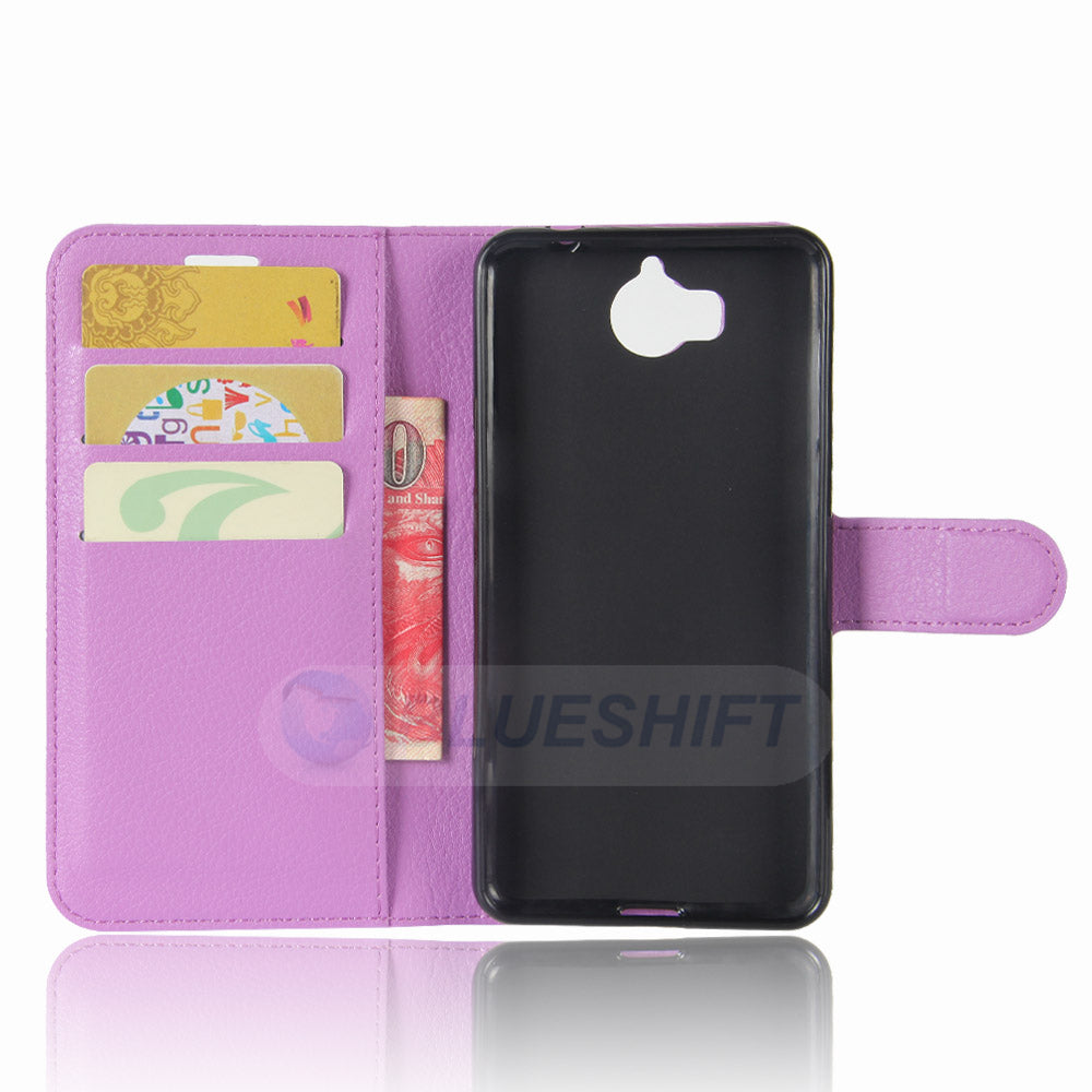 Huawei Y5 2017 Pu Wallet Case [Purple]