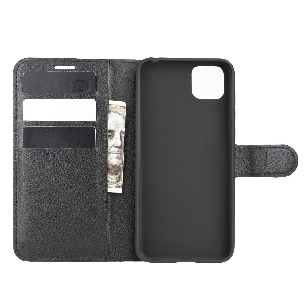 Huawei Y5P Pu Wallet Case [Black]