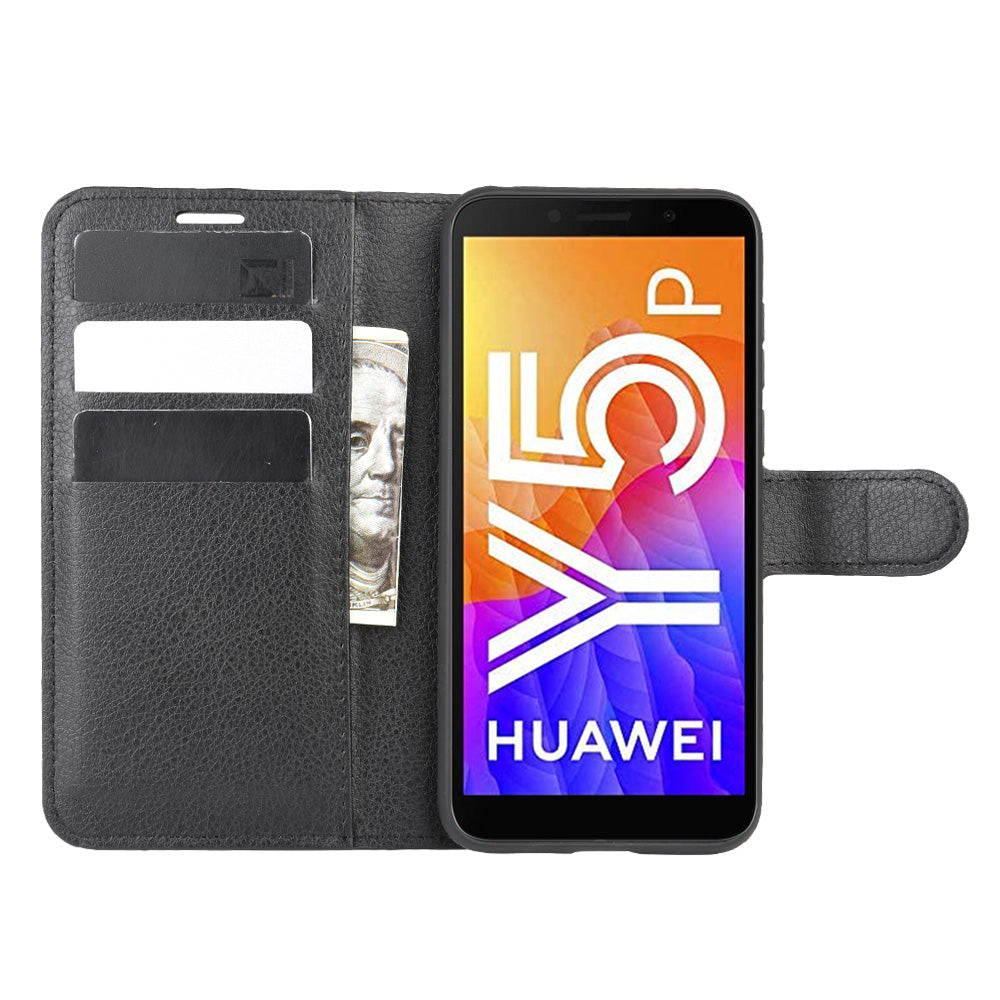 Huawei Y5P Pu Wallet Case [Black]