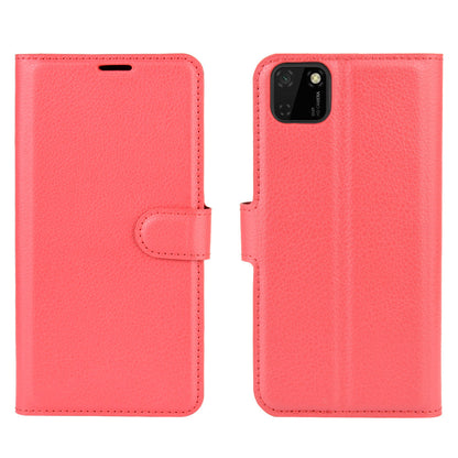 Huawei Y5P Pu Wallet Case [Red]