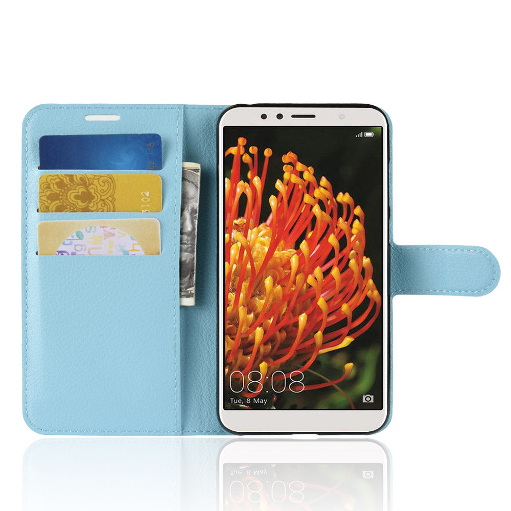 Huawei Y6 2018 Pu Wallet Case [Lightblue]