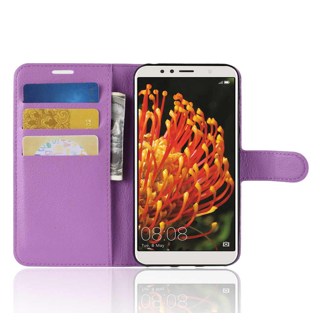 Huawei Y6 2018 Pu Wallet Case [Purple]
