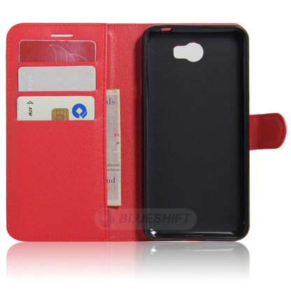 Huawei Y6 Elite Pu Wallet Case [Red]