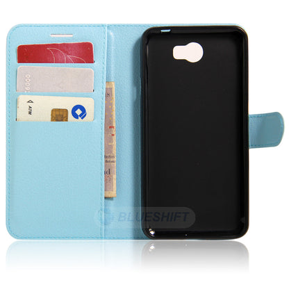 Huawei Y6 Elite Pu Wallet Case [Lightblue]