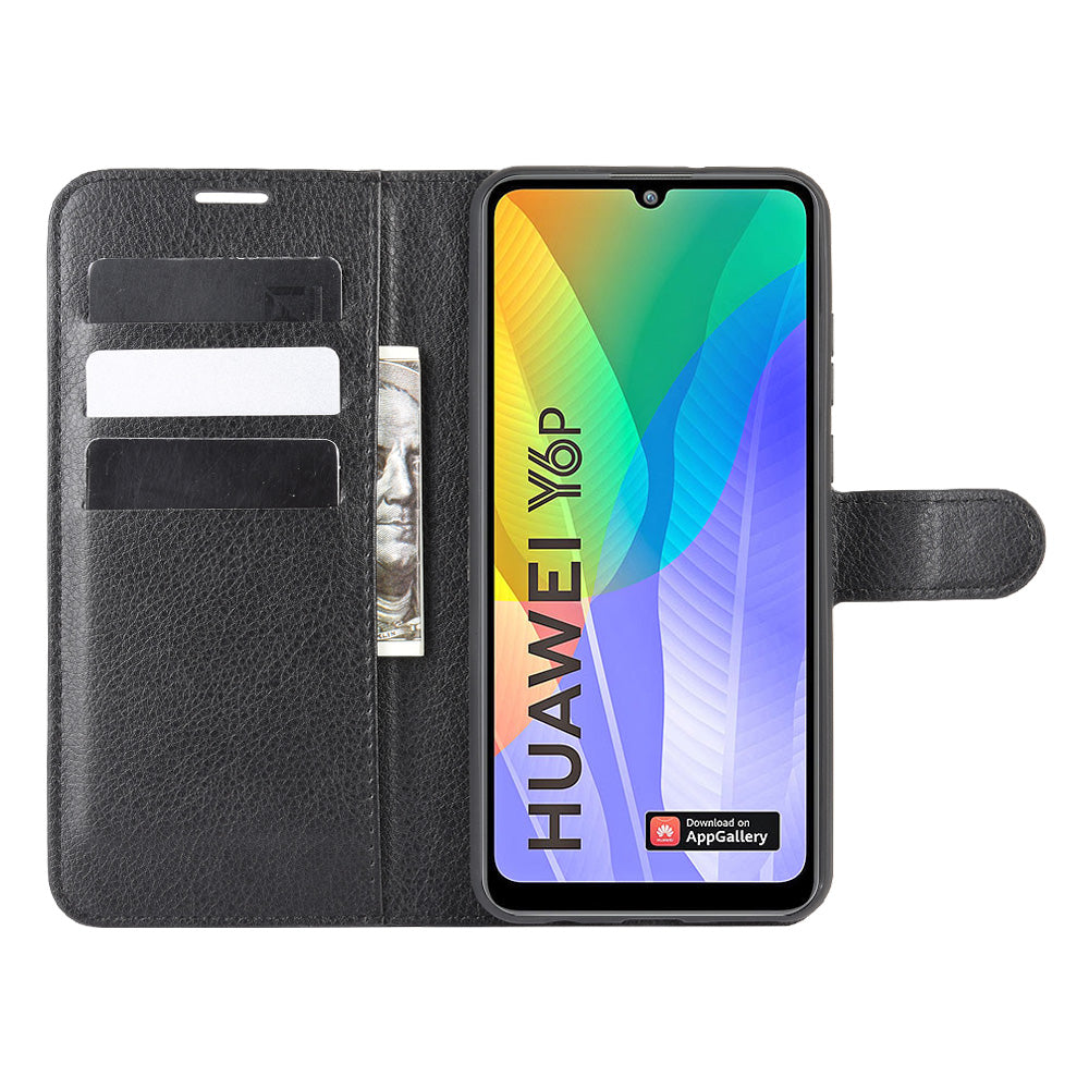 Huawei Y6P Pu Wallet Case [Black]