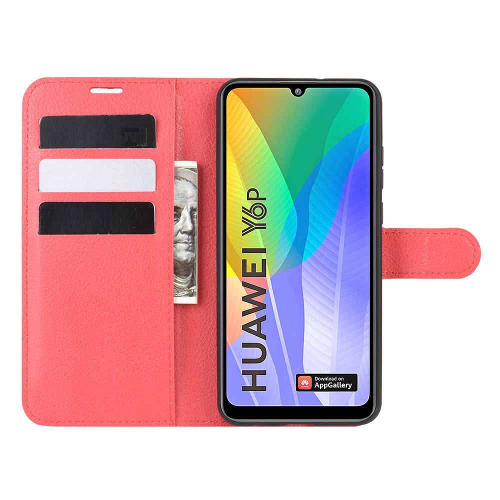 Huawei Y6P Pu Wallet Case [Red]