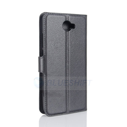 Huawei Y7 Pu Wallet Case [Black]