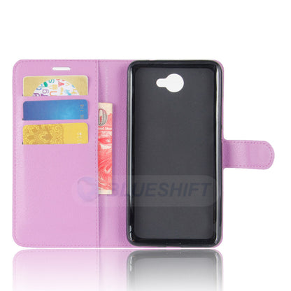 Huawei Y7 Pu Wallet Case [Purple]