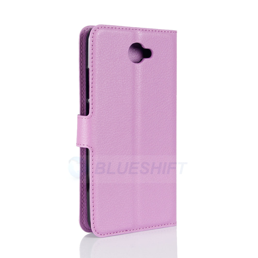 Huawei Y7 Pu Wallet Case [Purple]