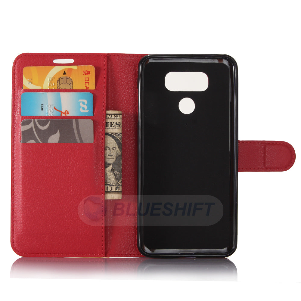 LG G6 Pu Wallet Case [Red]