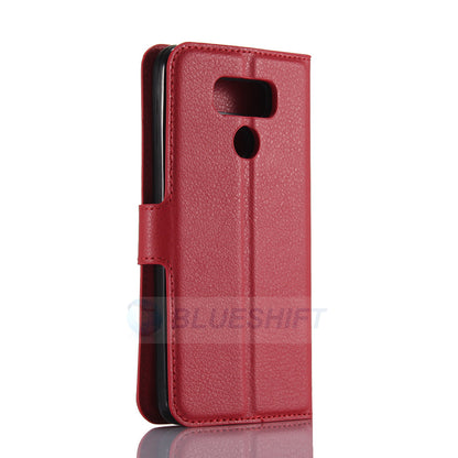 LG G6 Pu Wallet Case [Red]