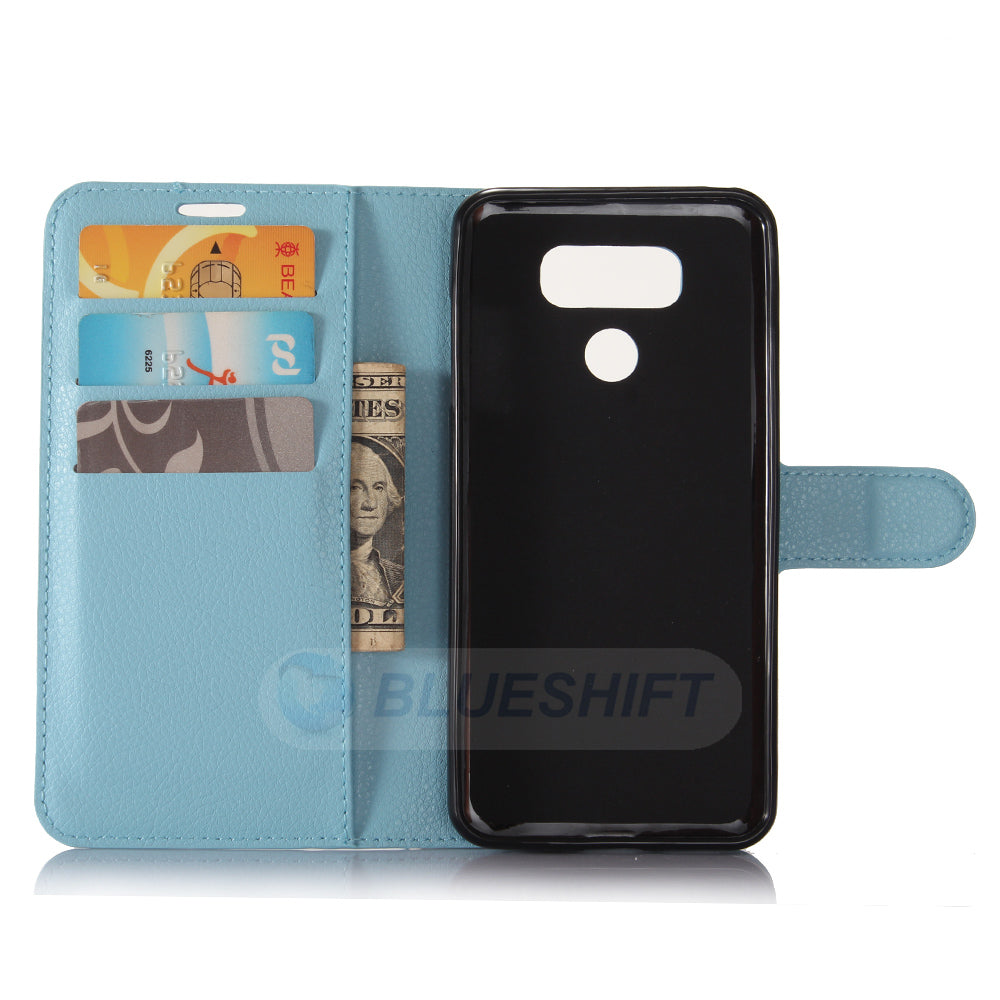 LG G6 Pu Wallet Case [Lightblue]