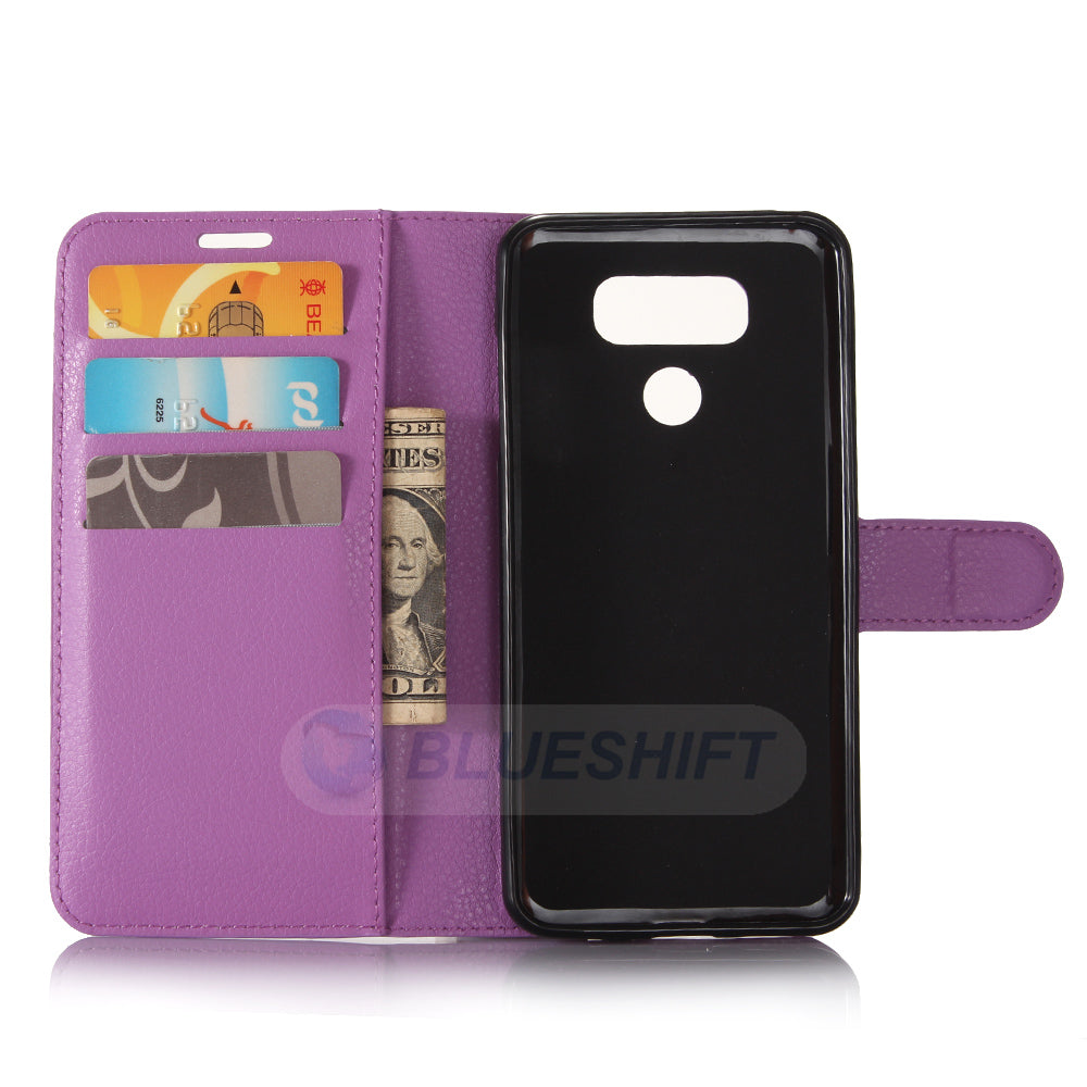 LG G6 Pu Wallet Case [Purple]