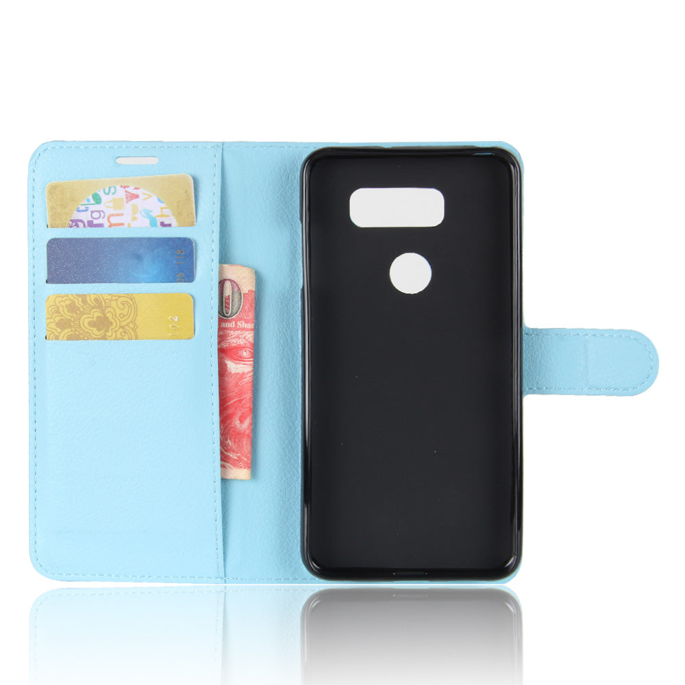 LG V30+ Pu Wallet Case [Lightblue]
