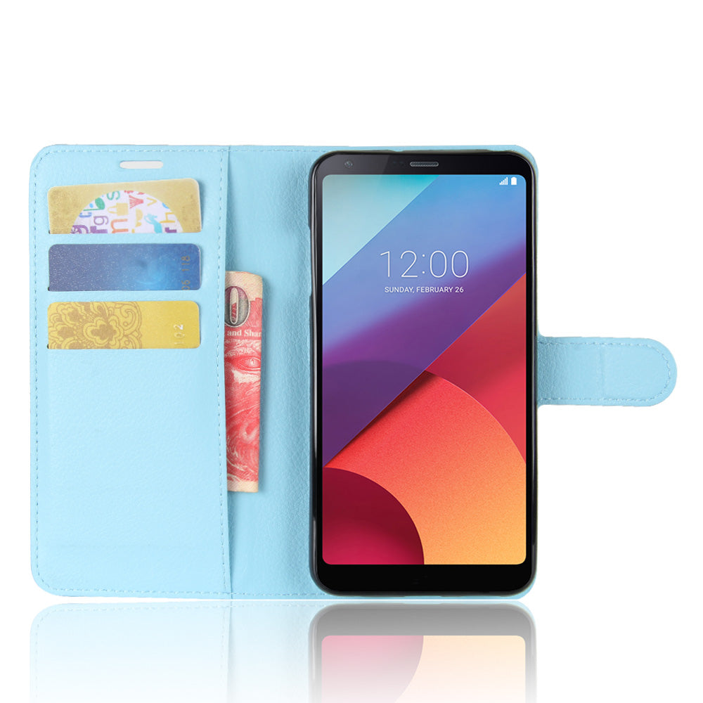 LG V30+ Pu Wallet Case [Lightblue]